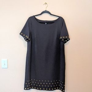Roz & Ali Black and Gold Studded Sheath Dress 14